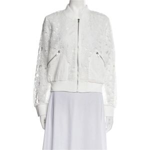 Jason Wu Lace Floral Print White Jacket Size Large NWT